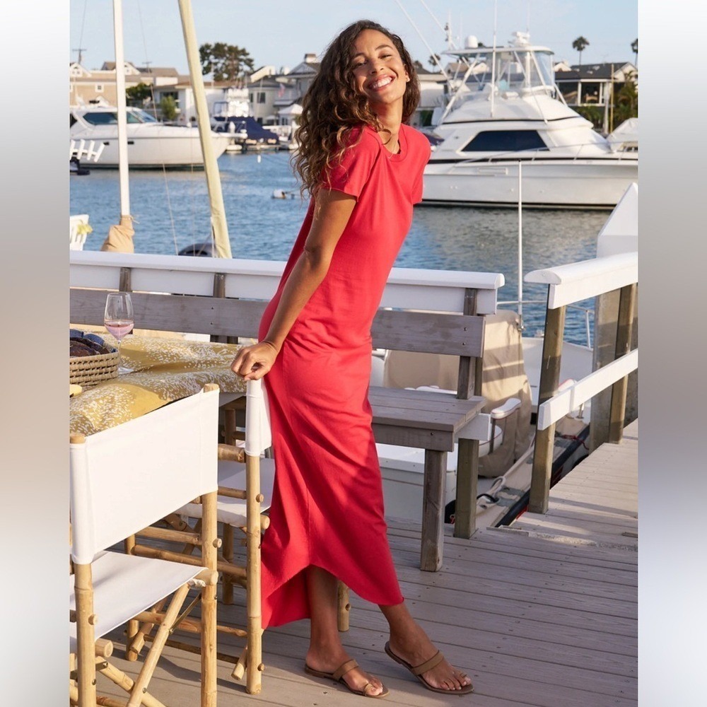 RARE FRANK & EILEEN HARPER PERFECTMAXI TEE‎ SHIRT DRESS RED